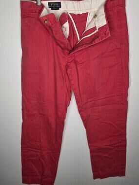 Polo Ralph Lauren Red Slim Fit Chino Pants Size 33/30 Classic Preppy Casual